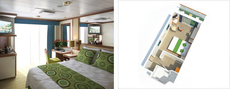 Balcony Stateroom with Shower (JB) Balcony Stateroom with Shower (JB)