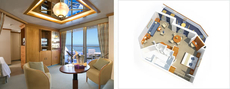 Suite with balcony and bath.