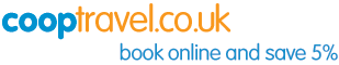cooptravel.co.uk logo, book online and save 5%